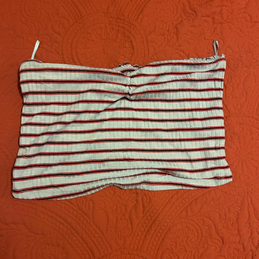Abercrombie & Fitch Red and White Striped Camisole
